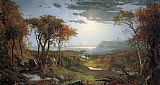Hudson Canvas Paintings - Autnmn on the Hudson River